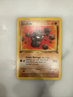 1st Edition Geodude 47/62 Fossil Set - Common Pokemon Card - NM/Mint - Image 1