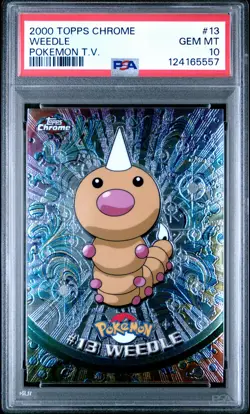 2000 TOPPS CHROME POKEMON T.V. #13 WEEDLE PSA 10 - Image 1