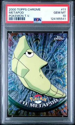 2000 TOPPS CHROME POKEMON T.V. #11 METAPOD PSA 10 - Image 1