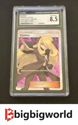 CGC 8.5 Pokemon 2018 Ultra Prism Cynthia Ultra rare Holo 148/156 - Image 1