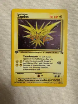 1999 Pokemon - 1st Edition Zapdos Holo Rare - Fossil 15/62 WOTC Legendary Bird - Image 2