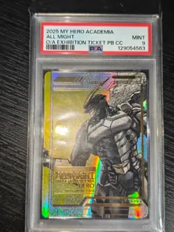 PSA9 My Hero Academia ALL MIGHT Original Art Exhibition Promo Card Japanese - Image 1