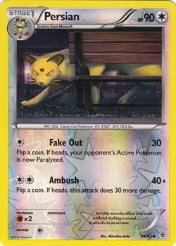 Persian 54/83 Reverse Holo Generations Pokemon Card NM - Image 1