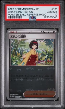 Pokemon Erika's Invitation Masterball Reverse Holo 161 PSA 10 - Image 1