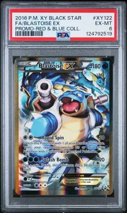 2016 POKEMON XY BLACK STAR PROMO RED & BLUE COLL FULL ART/BLASTOISE EX PSA 6 - Image 1