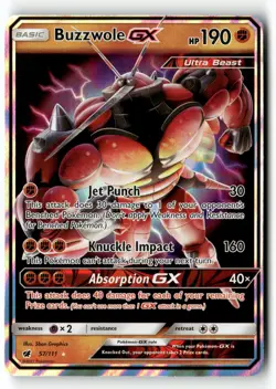 Buzzwole GX 57/111 SM - Crimson Invasion Pokemon TCG NM - Image 1