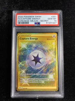 Gold Capture Energy - Secret Rare Pokemon - SWSH Darkness Ablaze - PSA 10 - Image 1