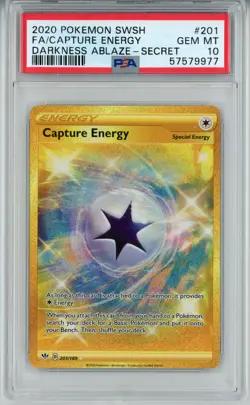POKEMON DARKNESS ABLAZE CAPTURE ENERGY #201 SECRET PSA 10 GEM MINT #57579977 - Image 1