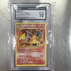 CGC 10 CHARIZARD HOLO 11/108 XY EVOLUTIONS 2016 POKEMON GEM MINT - Image 1