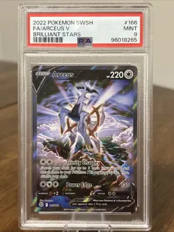 PSA 9 Arceus V 166/172 2022 Pokemon Brilliant Stars Full Art Rare - Image 1