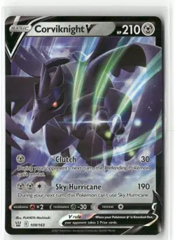Pokemon Corviknight V Ultra Rare SWSH05: Battle Styles 109/163 NM - Image 1