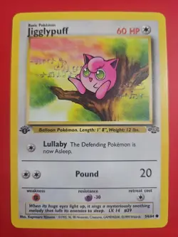 Jigglypuff 54/64 Jungle 1st Edition Non holo wotc pokemon card 1999 rare vintage - Image 1