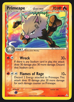 Primeape 50/110 EX Holon Phantoms Pokemon Card MP - Image 1
