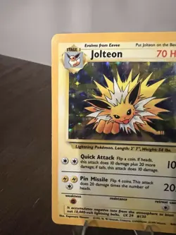 Pokemon TCG Jolteon Jungle Holo Card 4/64 Unlimited Rare MP 1999 - Image 5