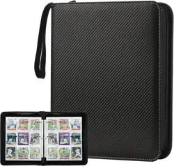Trading Card Binder with Sleeves 9 Pocket Premium 720 Double Sided Pocket PU ... - Image 1