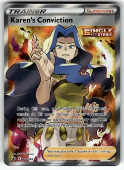 Karen's Conviction (Full Art) 193/198 SWSH06: Chilling Reign NM- Pokemon Card TC - Image 1