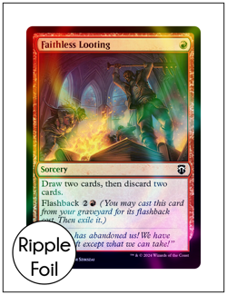 1x Faithless Looting, Ripple Foil, Modern Horizons 3 Commander, MTG NM - Image 1