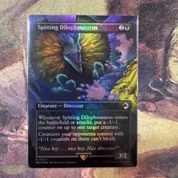 Spitting Dilophosaurus (Borderless) -Foil Near Mint MTG - Image 1