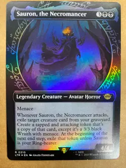 MTG 1x FOIL SHOWCASE Sauron, the Necromancer 310 Lord of the Rings Magic x1 NM - Image 1