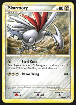 Skarmory 21/90 HGSS Undaunted Pokemon Card Played - Image 1