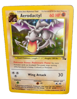 Pokemon TCG Rare Holofoil Aerodactyl 1/62 Base Set Holographic NM Vintage Fossil - Image 1