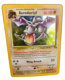 Pokemon TCG Rare Holofoil Aerodactyl 1/62 Base Set Holographic NM Vintage Fossil - Image 5