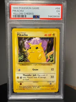Pokemon 1999 Pikachu Yellow Cheeks 58/102 PSA 5 - Image 1