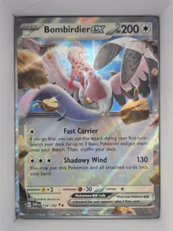 Pokemon TCG Bombirdier ex 156/182 Paradox Rift Holo Double Rare Near Mint - Image 1