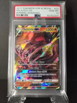 2017 Pokemon Salazzle #25 Sun&Moon Burning Shadows GX PSA 10 GEM MINT Holo - Image 1