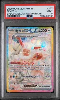 2025 POKEMON PRE EN-PRISMATIC EVOLUTIONS #167 EEVEE EX PSA 9 - Image 1