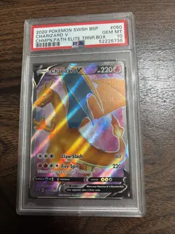 2020 Pokemon Champion's Path ETB Promo Charizard V SWSH050 - PSA 10 GEM MINT - Image 1