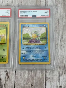 1999 Pokemon Base Charmander 46, Bulbasaur 44, Squirtle 63 All Graded PSA 9 Mint - Image 4