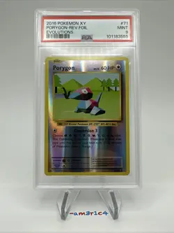 PSA 9 MINT Porygon Reverse Holo 71/108 - 2016 Pokemon XY Evolutions - Image 1