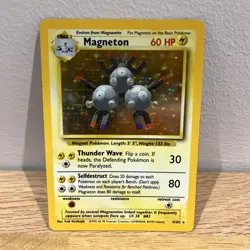 Pokemon TCG Magneton Base Set Holo Rare Card 9/102 Unlimited WOTC - Image 1
