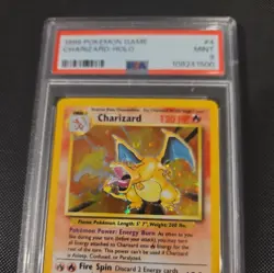Charizard 4/102 PSA 9 Mint Base Set Unlimited Vintage Holo Pokemon Card NEW CERT - Image 3