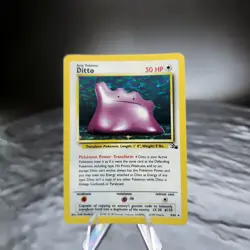 Ditto 3/62 Holo Fossil Set Pokemon Card WOTC 1999 Vintage TCG English Rare LP - Image 1