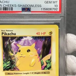 1999 Pokemon Pikachu Yellow Cheeks Shadowless PSA 10 Gem Mint Card - Image 3