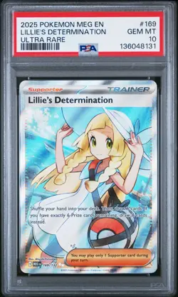 Lillie’s Determination Ultra Rare PSA 10 Gem Mint Mega Evolutions Pokemon Card - Image 1