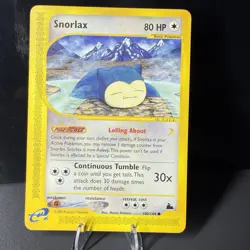 Pokemon TCG Snorlax Skyridge 100/144 Non-Holo Card Lightly Played - Image 1