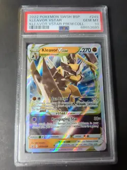 2022 POKEMON BLACK STAR PROMO SWSH249 KLEAVOR VSTAR PREMIUM COLLECTION - PSA 10 - Image 1