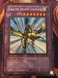 Yugioh: Gaia The Dragon Champion LOB-125 Reverse Secret Misprint Unlimited LP - Image 1