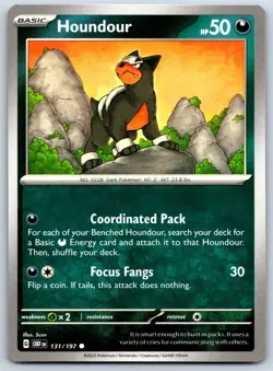 Houndour - Obsidian Flames OBF 131/197 Pokemon TCG Card NM - Image 1