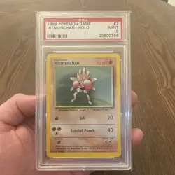 Pokemon TCG Hitmonchan Base Set Holo Rare Card PSA Mint 9, 7/102 - Image 1