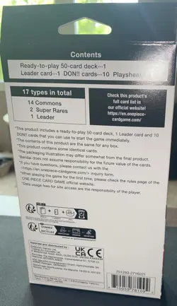 ONE PIECE CARD GAME - ZORO AND SANJI - ST12 STARTER DECK ENGLISH IN HAND - Image 2