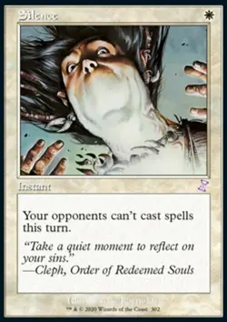 MTG Magic the Gathering Silence (302/429) Time Spiral Remastered NM - Image 1