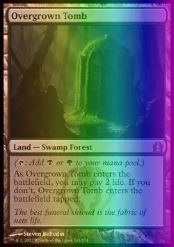 MTG Magic the Gathering Overgrown Tomb (243/286) Return to Ravnica LP FOIL - Image 1