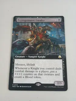 MTG Exsanguinator Cavalry Vampire Extended Art March of the Machine Commander NM - Image 1