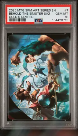2025 MTG MARVEL'S SPIDER-MAN ART SER #7 BEHOLD THE SINISTER SIX! PSA 10 - Image 1