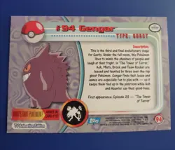 Gengar #94 Holo Topps Pokemon 2000 TV Animation (LP) - Image 2
