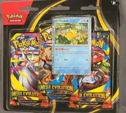 Pokemon TCG - Mega Evolution 3 Pack Booster Blister Psyduck Promo - Sealed - Image 1